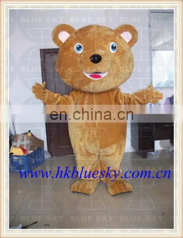 bs2013 custom mascot costume big foam head brown bear mascot costumes