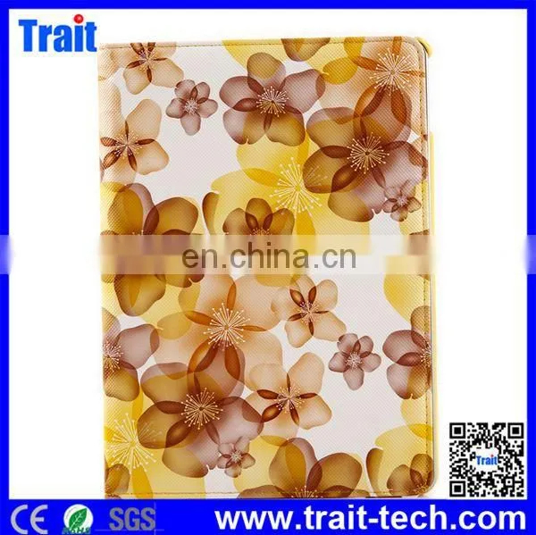 New arrival newest design wallet leather case for iPad Air 2 with Elastic Belt