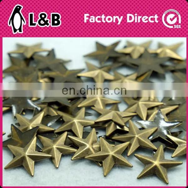 flower hot fix copper metal studs metal glue on diamonds