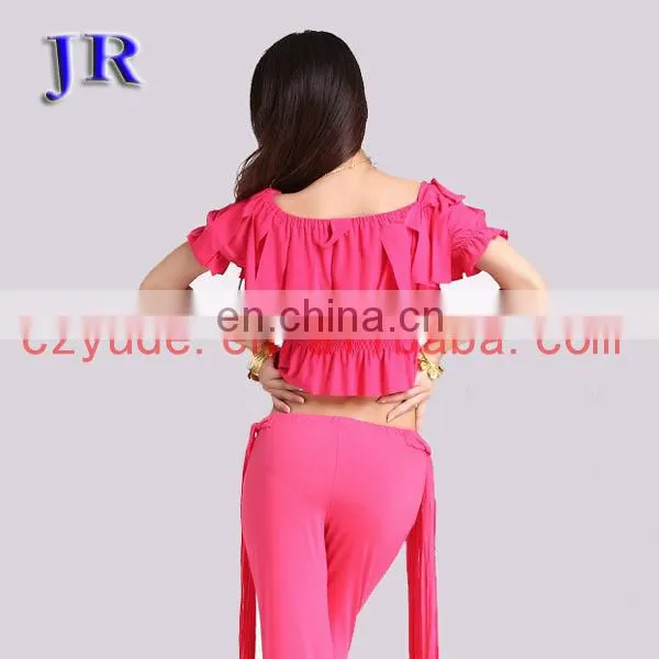 Arabic tribal style crystal cotton women short sleeve belly dance crop tops S-3019#