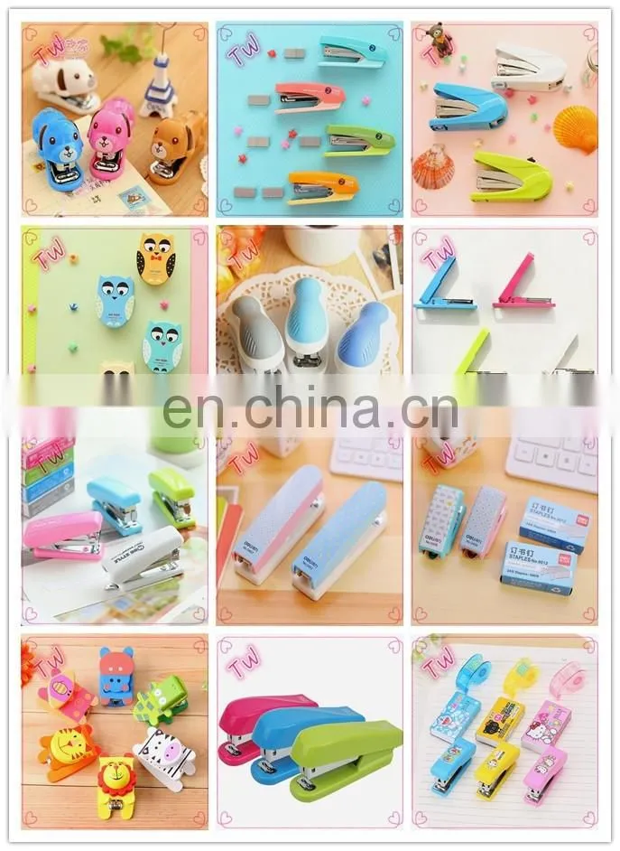 2018 Top selling korean stationery wholesale professional funny shaped colored plastic manual stapler for office