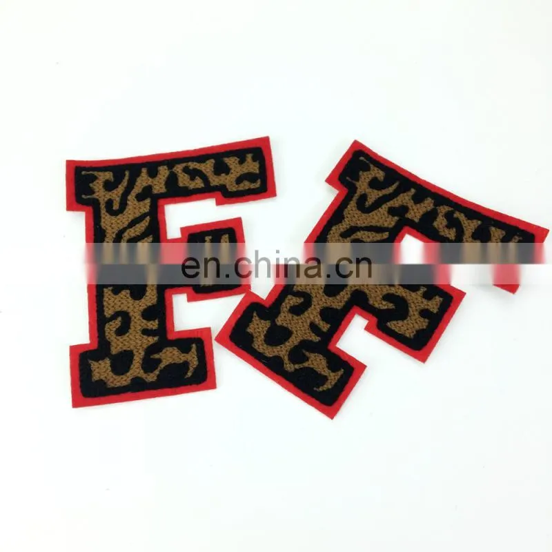 no minimum cheap numbers letters custom chenille patches