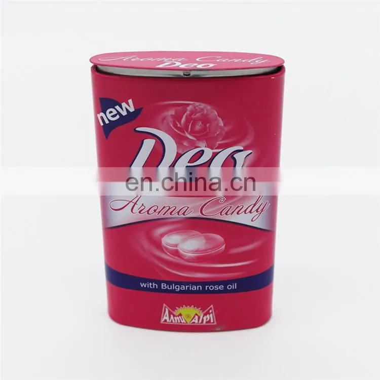 Food grade chocolate/mint candy packaging metal tin can with Airtight Lip
