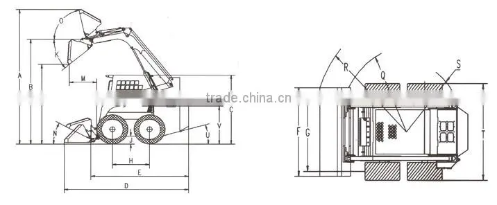 0.5m3 small mini skid steer loader with attachments