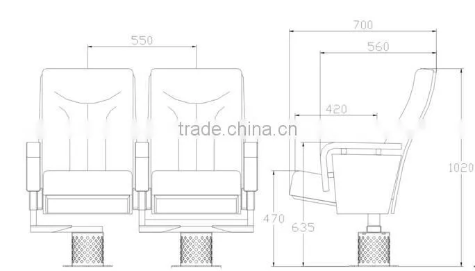 high grade auditorium theater chair HJ78A-L