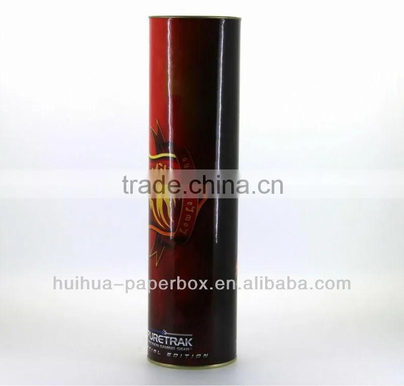 composite paper tube with movable plastic lid for wine