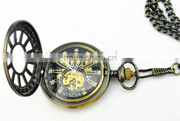 brass bronze mechanical steampunk skeleton automatic mechanical watch