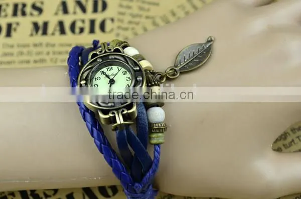 red rope bracelet vintage retro wrap bracelet watch