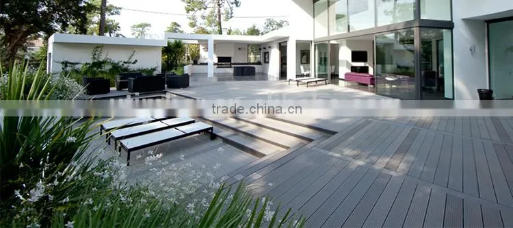 Wood plastic composite hollow deck flooring for swimming pool, terrace, gallery