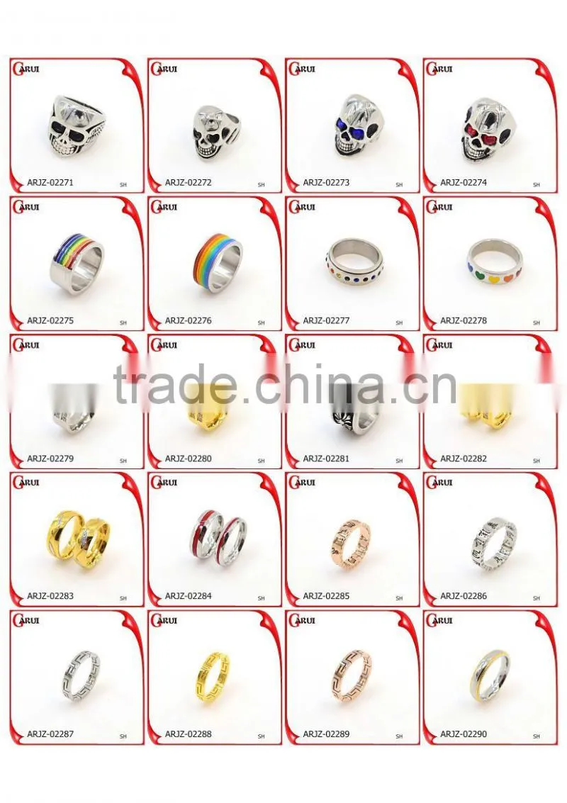 wholesale fashion jewelry custom championship rings colorful stainless steel Rings