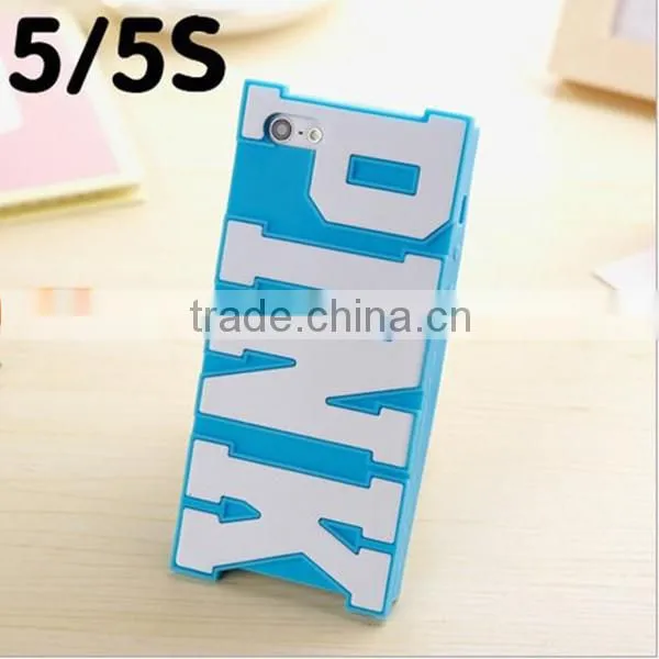 New Arrival Silicone Pink Case for iPhone 5 5S Pink Mobile Phone Cases