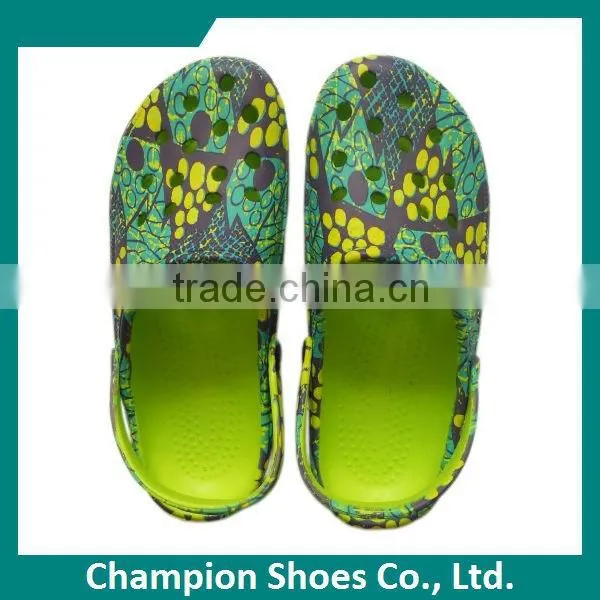 EVA Injection Cross Shoes with Water Transfer Printing