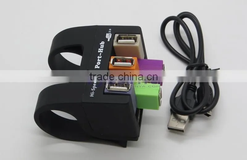 USB 2.0 Drive Port Power Adapter 7 Ports Hub For Computer Laptop Accessory