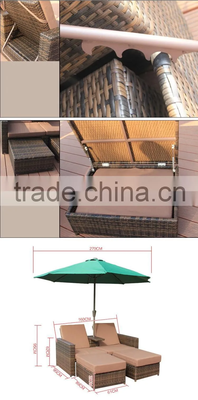 Multifunction New Design Double Outdoor Living Garden Daybed Philippines Bamboo And Rattan Furniture