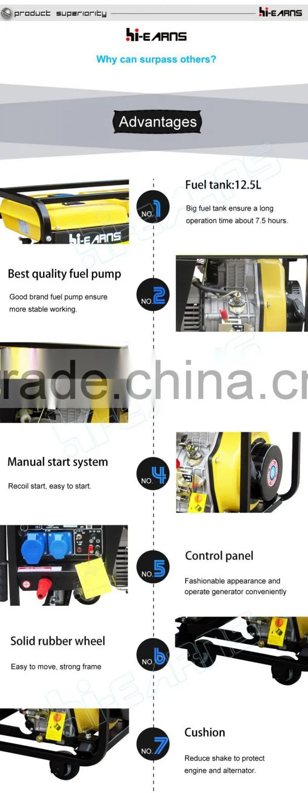 four wheels single phase 2KW diesel welder generator
