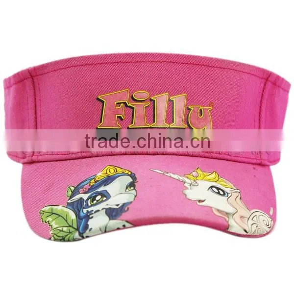 red embroidery design large visor cap