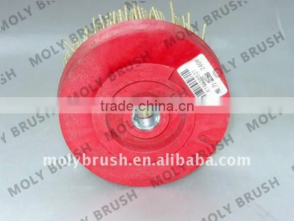 Diam.110mm snail lock with M14 abrasive brush,round stone grinding brushes