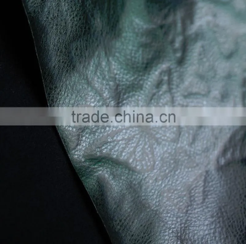 pu embossing fake leather with butterfly embossed pattern pu artifical leather with stamping pattern