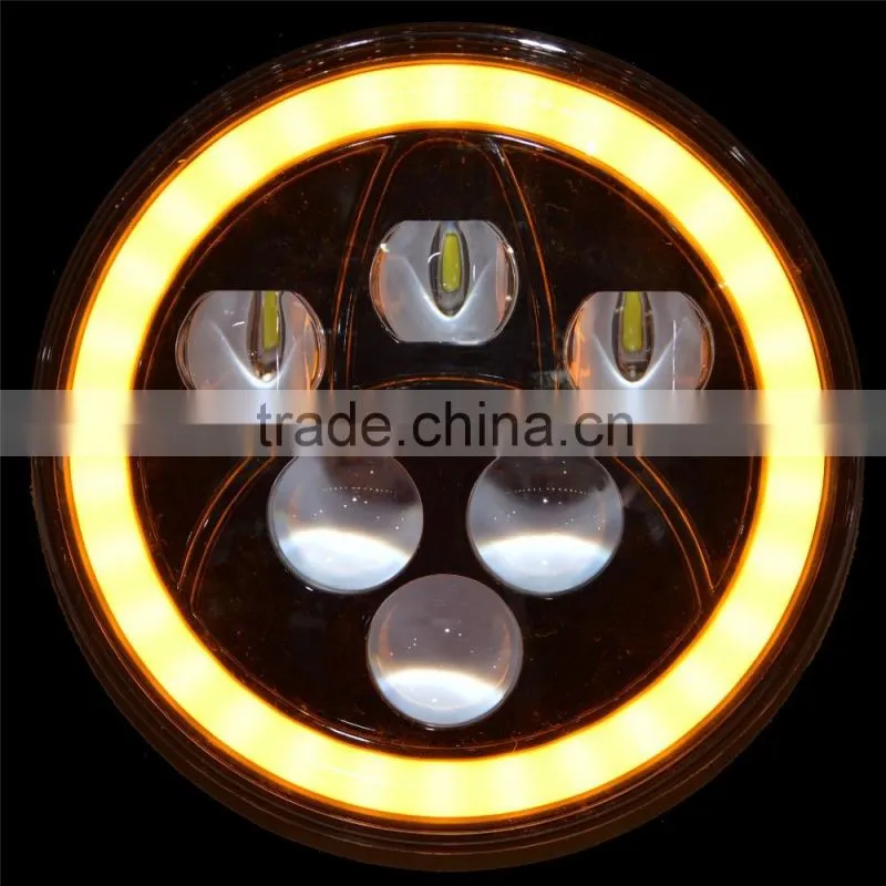 New arrival and Smart design round 7" 60W High/Low LED Headlight for Jeep Wrangler