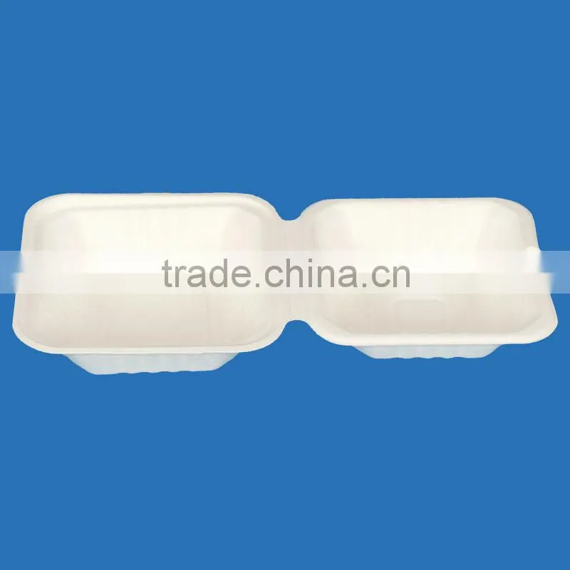 Biodegradable bagasse 6" hamburger box