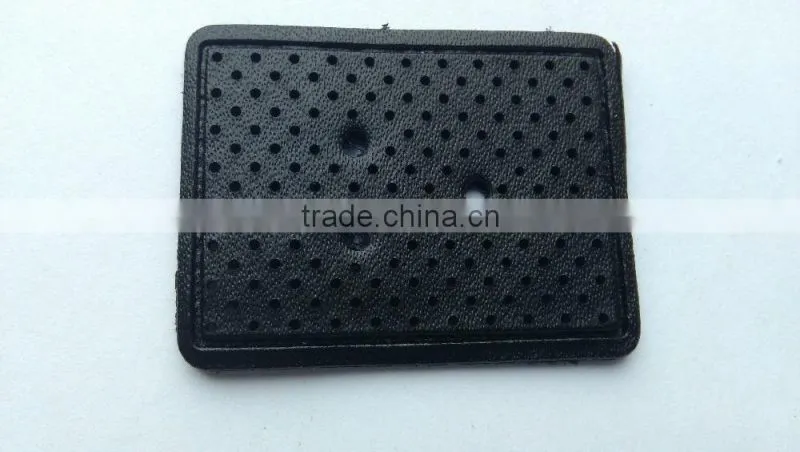custom hollow out black denim leather patch