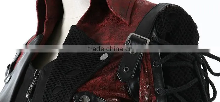 Y-349 red Gothic Punk Rave Studded Special Hot Punk Leather Jacket