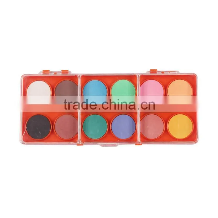 Best Quality Cheap 12Colors Dry Water color Paint Set With Brush In Stock