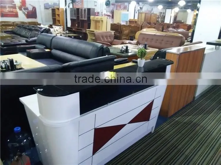 High quality supermarket cashier counter table with LED light inside