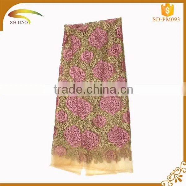 custom leaves pattern Eco-Friendly Feature indian tulle lace fabric for garment accessories wholesales