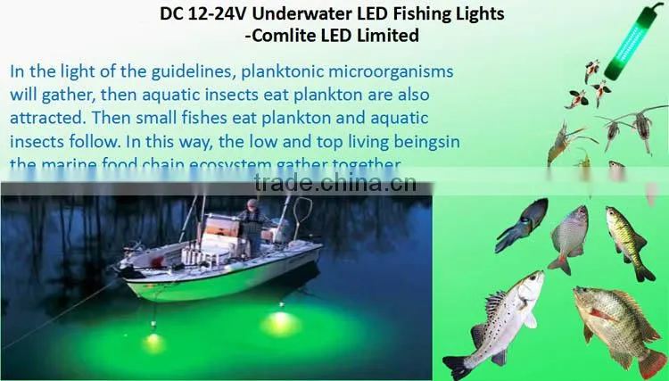 high quality led green fishing light fishing belly boat