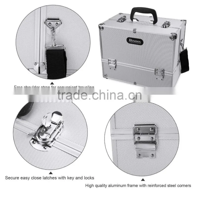 Homdox Home Cosmetic Organizer Case Jewelry Box Lockable Makeup Box OS004506