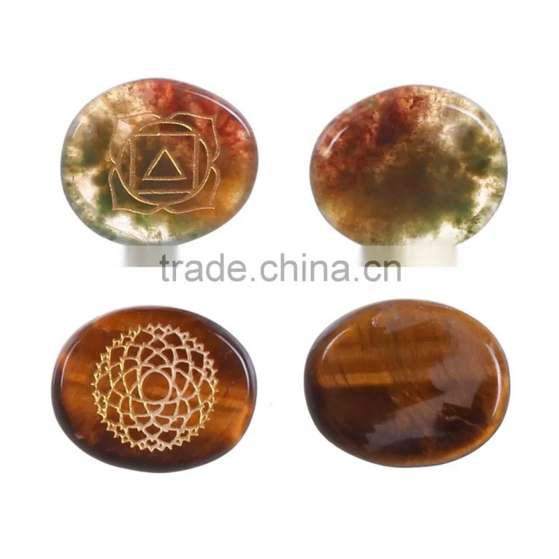 7pcs Engraved Chakra Stone Gemstone as Wedding Sourveirs Gifts