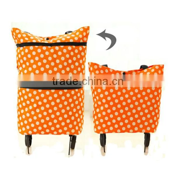 Foldable Shopping Trolley Bag/Vegetable Shopping Trolley Bag With Wheels/ Outdoor Trolley Bag