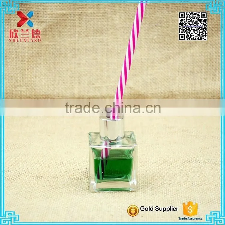 Wholesale 55ml square glass aroma diffuser bottle with screw cap