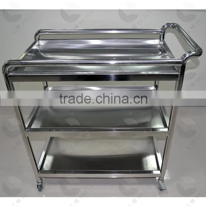 wholsale price high quality hospital lab stainless steel trolley
