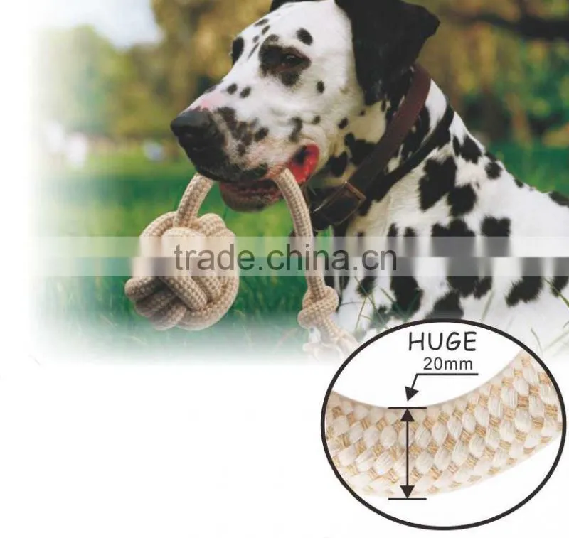 Eco-friendly pet rope toy with plastic natural chewable dog toy