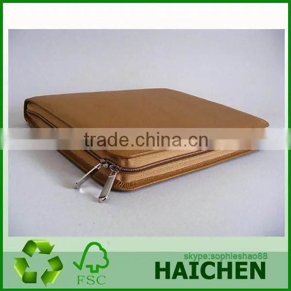 Light khaki Grain Leather Zipper Case For Tablet