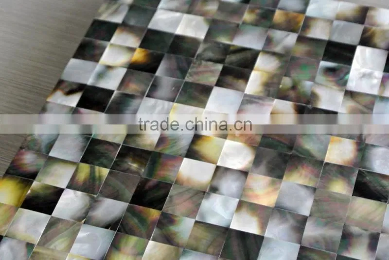 Blacklip mother of pearl mosaic, seamless on mehs,bathroom wall tile