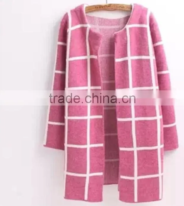 Round neck long-sleeved long section women cardigan cheap long cardigans