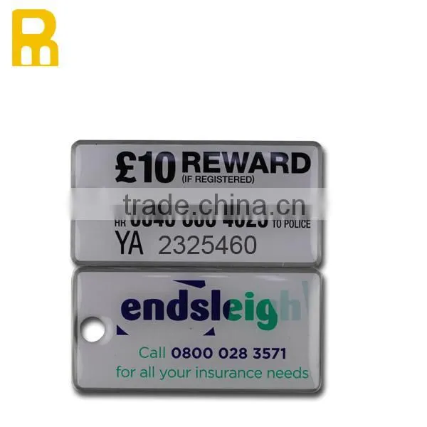 Hotel ID room number key chain with high quality metal printed customized logo