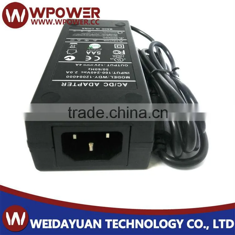 AC Power adapter 12V 4A good quality with CE UL PSE FCC SAA EMC C-tick certification