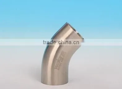 Factory price 304 316L Stainless steel sanitary pipe fitting 45 degree bend