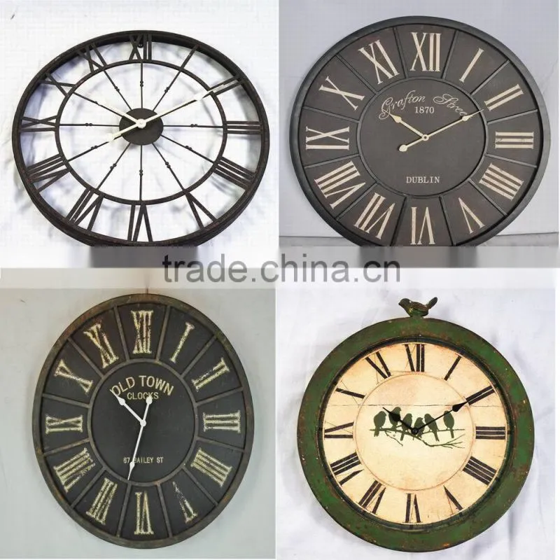 French provincial roman numerals metal wrought iron wall clock rustic