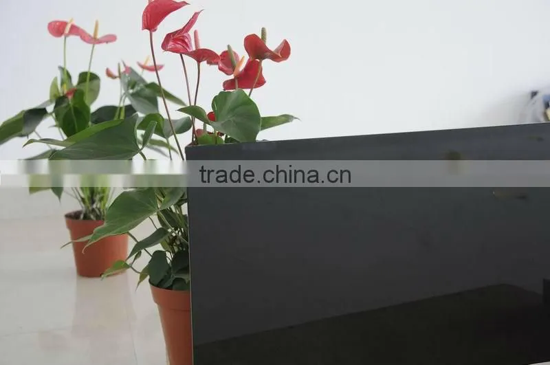 black painted toughened glass shelf