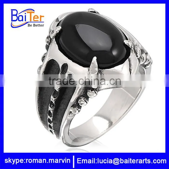 Fashion design yellow gold stainless steel rings for men wholesale