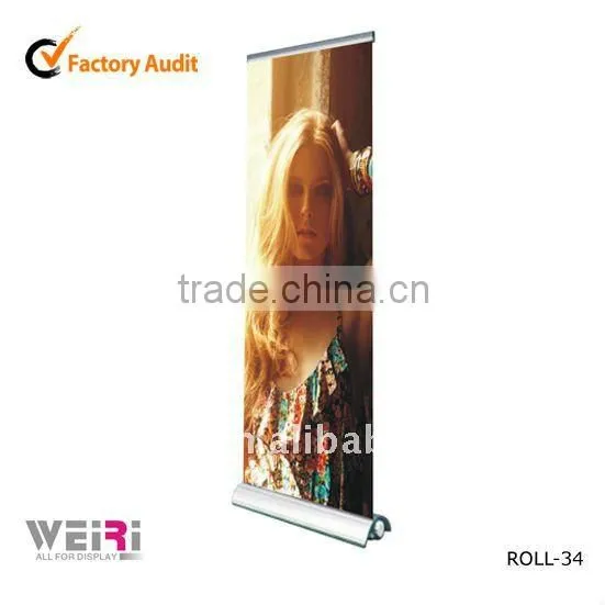 Eye Shaped, Wide Screen, Rolling Banner Stand