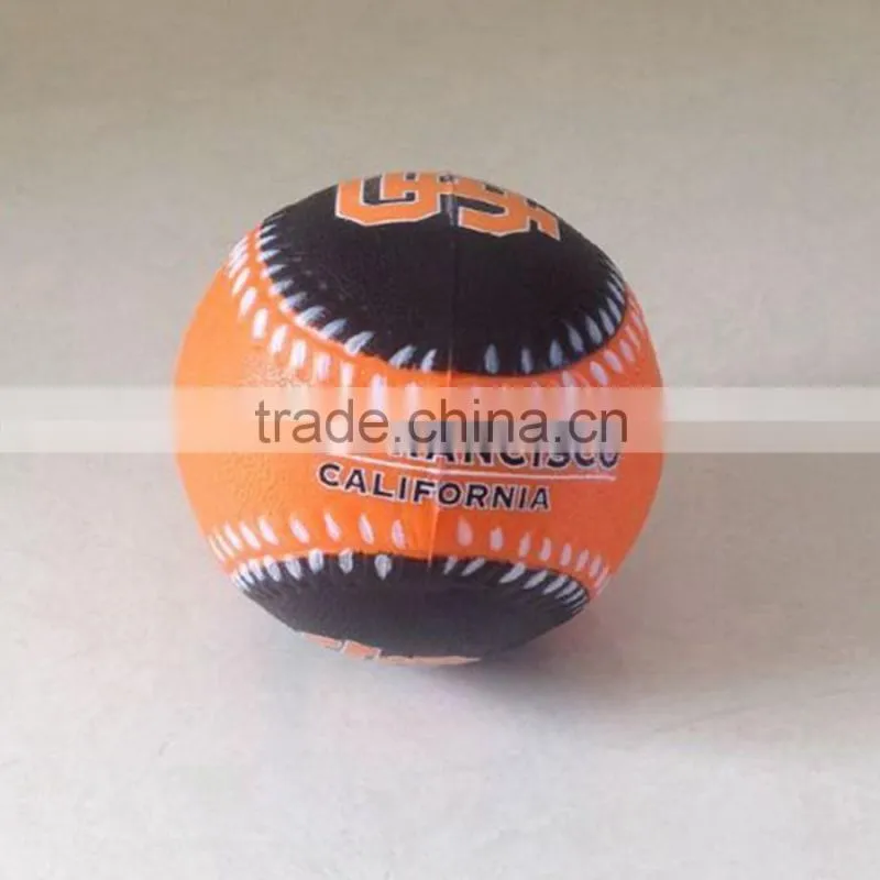7cm black and orange pu foam baseball