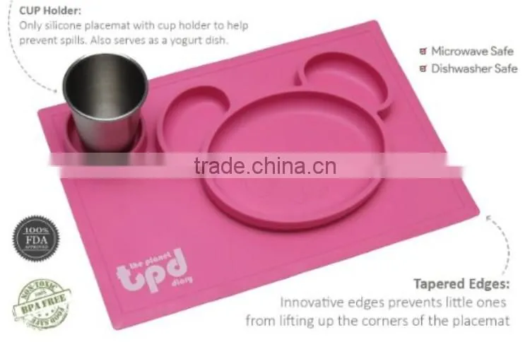 BPA Free Wholesale Non-slip Silicone Baby Hot Food Table Mat