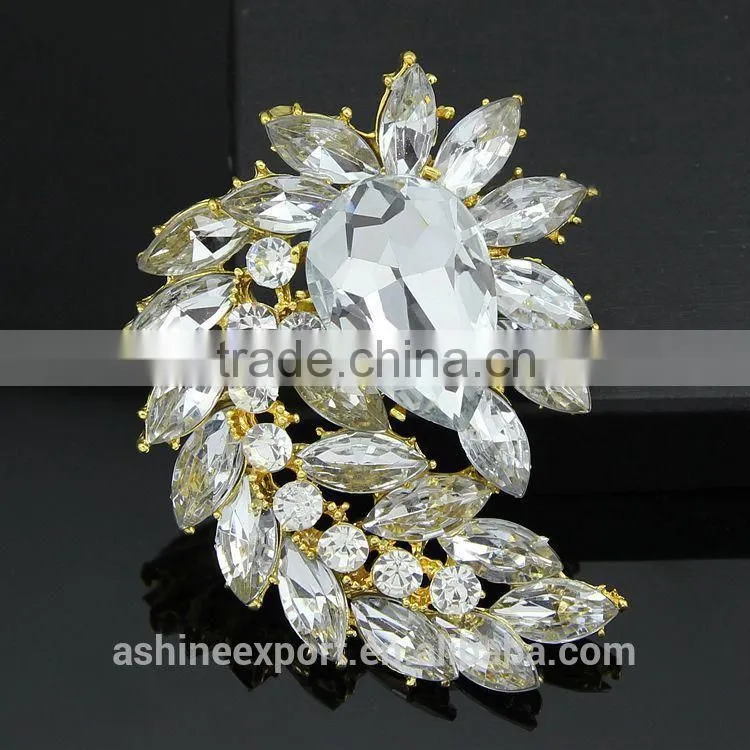 Cheap beautiful bridal marquise bulk crystal rhinestone brooch/handmade rhinestone brooch