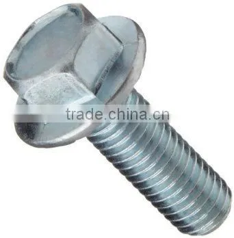 Blue Zinc Plated Full Threaded Galvanized Unslotted Hex Washer Head Machine Screw